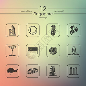 新加坡在模糊背景上移动界面的现代新图片