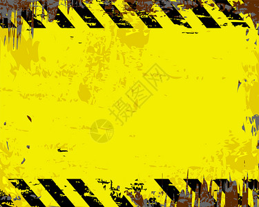 Grungy黄色和黑色空白金属背景图片