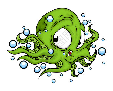 卡通吓唬章鱼动物动物图片