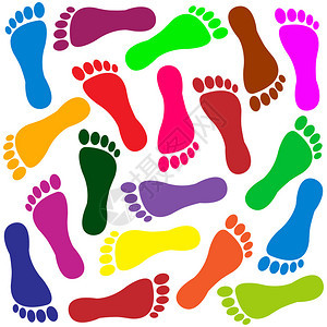 人脚的彩色痕迹图片