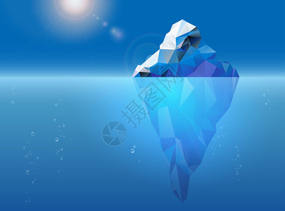 漂浮在海面的冰山和空气泡图片