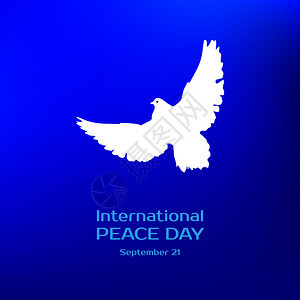 国际和平日带白鸽的矢量贺卡图片