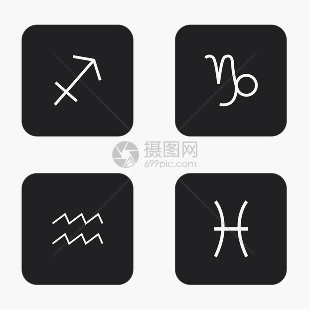 将黄底的zodiac图标设置在白色背景上的图片