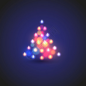 发光的圣诞树矢量图图片