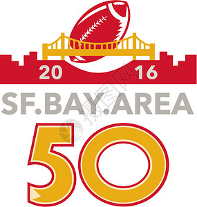 插图显示第50号美式足球飞过旧金山门大桥图片