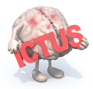 拥有包含ictus这个词的艺术的人类大脑图片