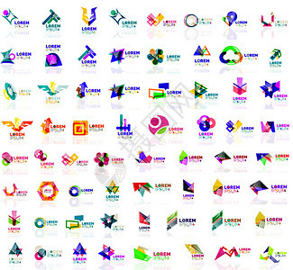 巨型几何抽象标志集公司通用概念品牌标识志图片