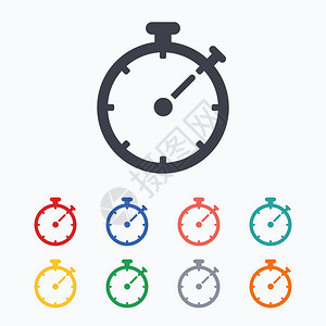 计时器标志图标秒表符号白色背景上的背景图片