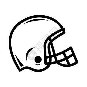 美式橄榄球头盔的矢量图解图片