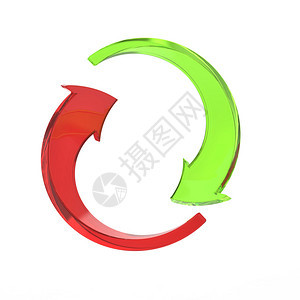 圆圈箭头红色和绿色背景图片