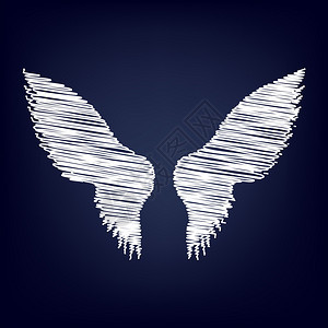 翅膀标志蓝色背背景图片