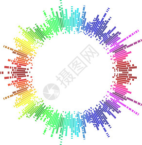 马赛克彩虹圈矢量图背景图片