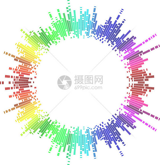 马赛克彩虹圈矢量图图片