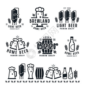 手工艺啤酒酿的徽章和设计要图片