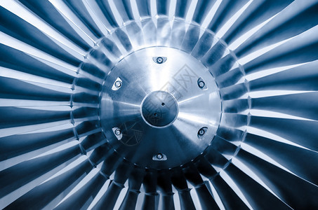 金属蓝色飞机发动机旋涡图片
