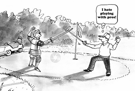卡通说一个高尔夫球手不喜欢跟图片