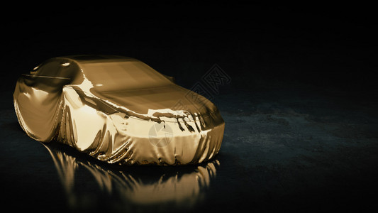 黄金跑车的介绍3D渲染图片