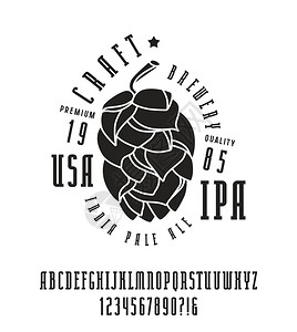 窄密封字体和手工艺酿酒厂标签图片