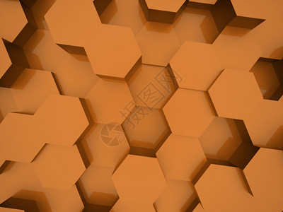 呈现的橙色抽象六角商业背景图片