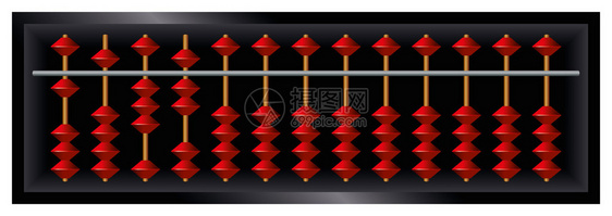 Soroban日本算盘红珠在电线上滑动的计数框架和计算工具源自古代的算盘尽管有袖珍电子计算器图片