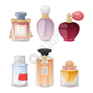 一套矢量香水时尚容器气味喷雾矢量图香水店象征优雅的商品礼美容液豪华香水图片