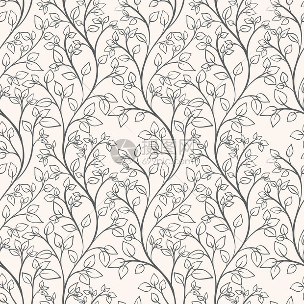 无缝花纹可用于墙纸网站背景纺织品印刷手绘无尽的矢量图的浅色背景上的花朵花主图片