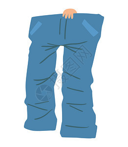 卡通牛仔裤子细节牛仔男装的剪影卡通蓝色牛仔裤白上牛仔裤图片