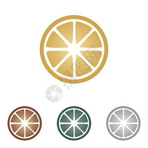 水果柠檬标志白背金图片