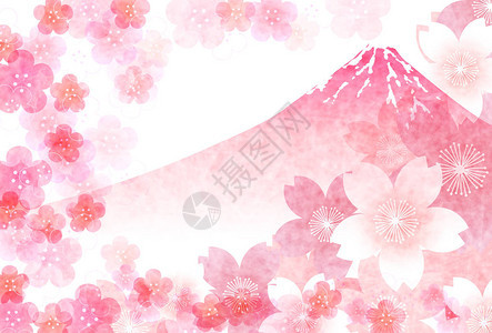 樱花富士山背景图片