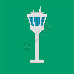 机场交通管制塔的平面图标志和符图片