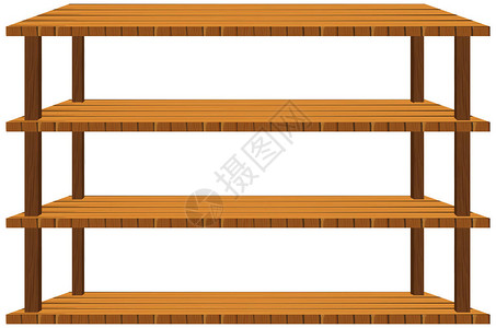 白色背景插图上的木架子背景图片