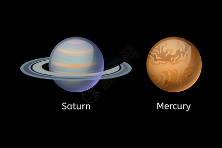 高质量水星行系天文学和土星宇宙科学地球宇宙轨道星矢量图占星术行星世界探索背景图片