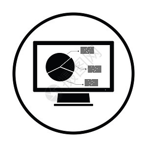 带有分析图标的监视器细圆设图片