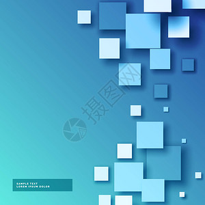 3d正方形马赛克蓝色背景设计背景图片