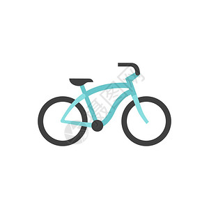 平色风格的低骑车自行车图标图片