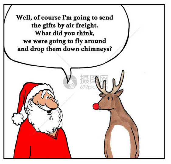 关于圣诞老人决定通过空运而不是驯鹿送礼图片