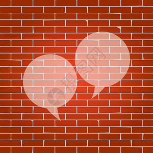 两个语言泡标志矢量砖墙上的惠特图片