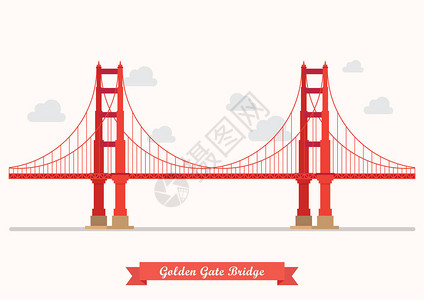 金门大桥插图在背景上孤立的图片