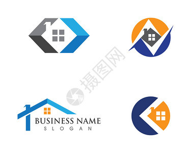 用于商业公司标志的地产和建筑Logo设计图片