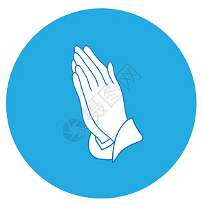 祈祷之手的矢量图背景图片