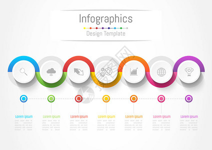 您的商务中包含7种选项部件步骤或流程的图表设计要图片