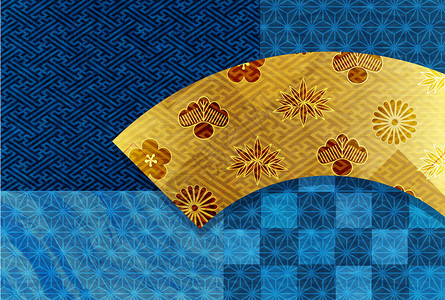 日本扇形贺卡背景背景图片