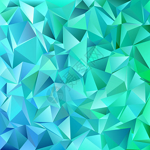 蓝绿色抽象几何三角形瓷砖马赛克背景图片