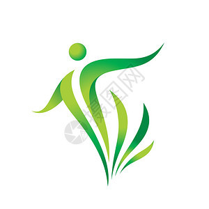 绿色自然矢量标志模板健康标志健身女人概念图人的格与叶子自由图图片