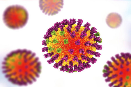 流感3D插图图片