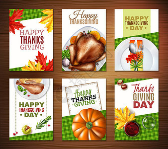 6个彩色且符合现实的火鸡感恩节日标语图片