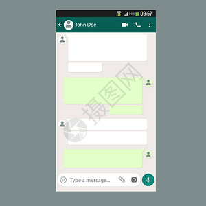 智能手机屏幕上的聊天应用程序模板Vic图片