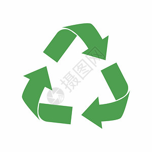 回收站图标绿色生态循环箭头生态学中的回背景图片