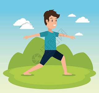 健康的生活方式人们做瑜伽姿势和锻炼矢图片