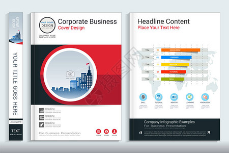 封面书设计模板与业务信息图表数据报告图表背景图片